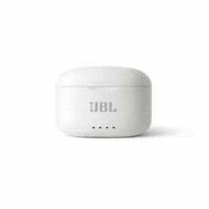 Estuche de carga audífonos inalámbricos JBL color blanco con diseño compacto